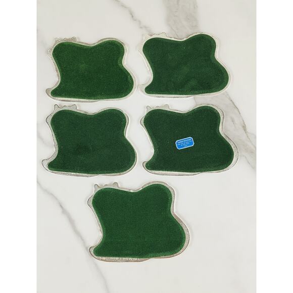 Oneida Rogers Sleigh Coaster 4 1/4" Christmas Holiday 1988 Japan x5 Silverplate - Picture 8 of 13